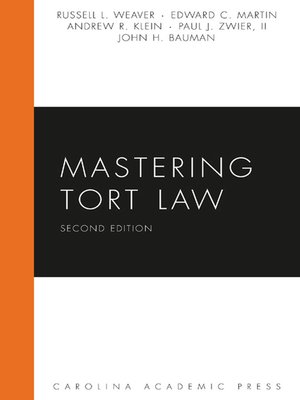 cover image of Mastering Tort Law